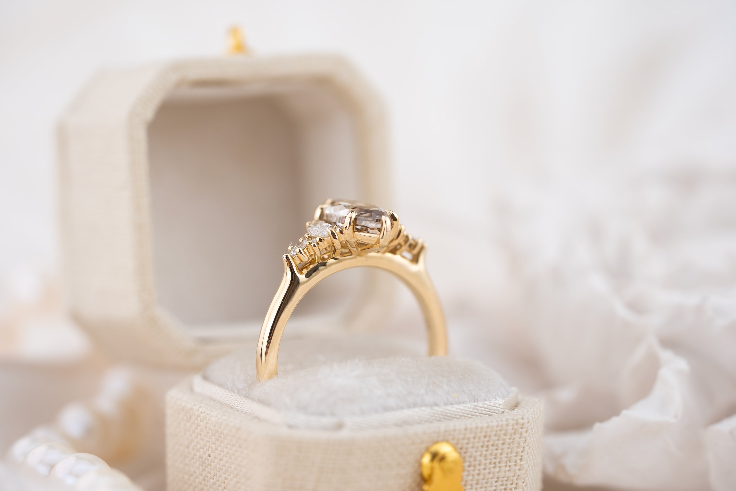 The Maeve Ring | 1.5 CT Marquise Brown Diamond - Lavender Creek Gems 