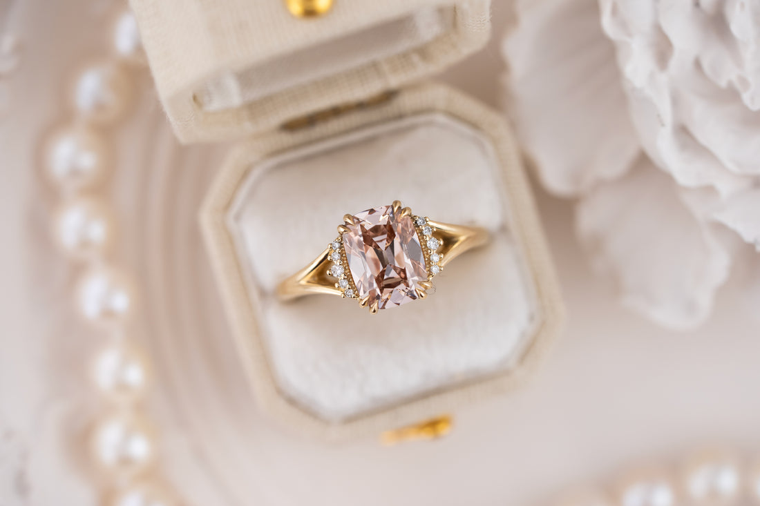 The Serendipity Ring | 2.14 CT Antique Cushion Light Brown Diamond - Lavender Creek Gems 