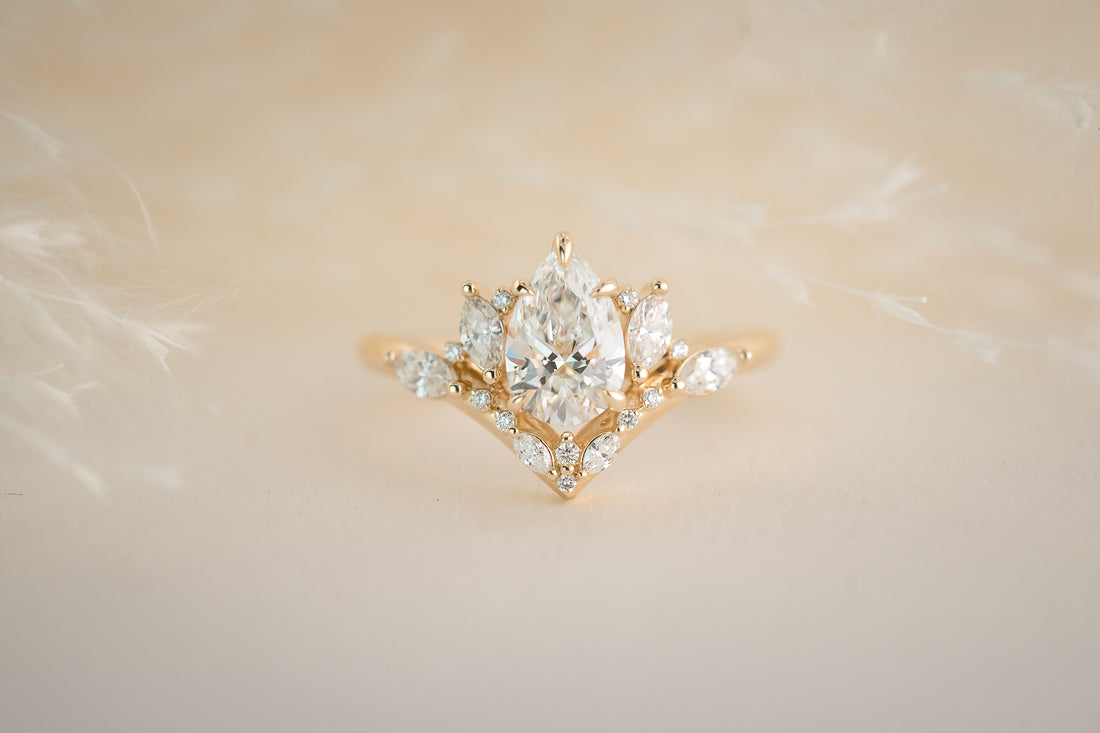 The Aurora 1 CT Pear Diamond Ring - Lavender Creek Gems