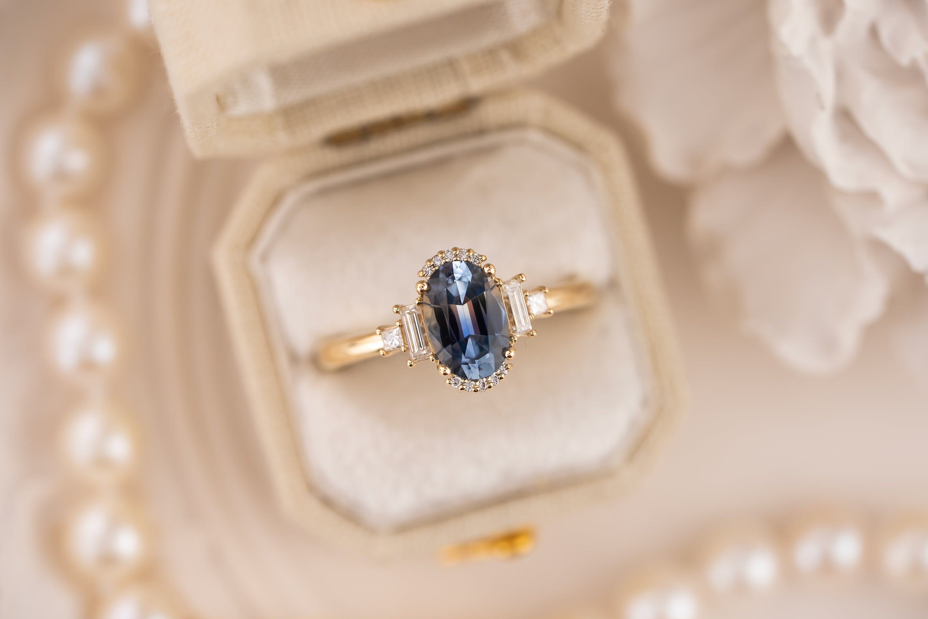 The Sura Ring | 1.31 CT Oval Blue Sapphire - Lavender Creek Gems 