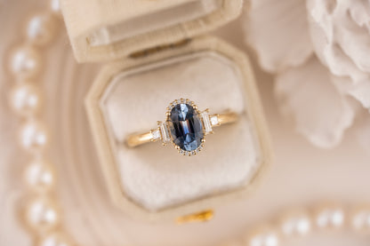 The Sura Ring | 1.31 CT Oval Blue Sapphire - Lavender Creek Gems 