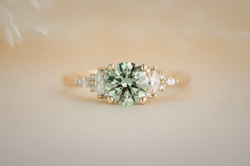 The Maeve 1 CT Round Green Diamond Ring - Lavender Creek Gems 