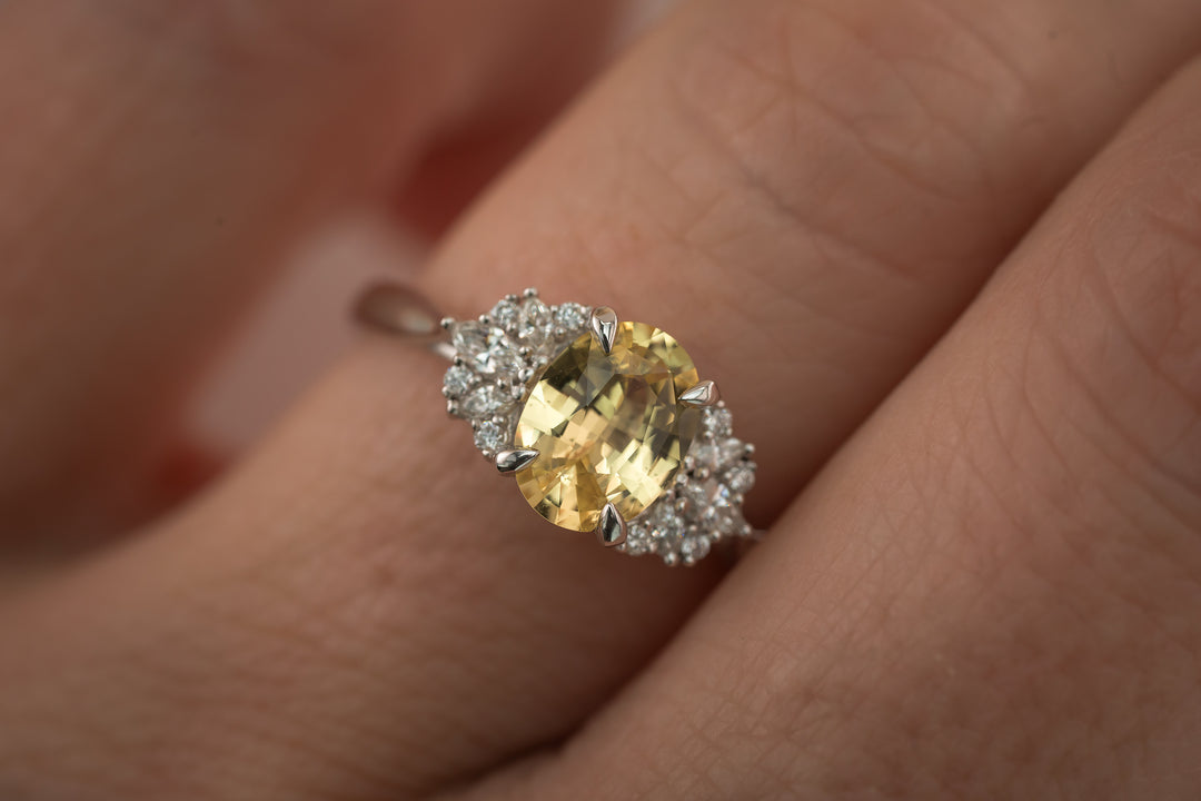 The Ambrosia 1.44 CT Oval Yellow Sapphire Ring