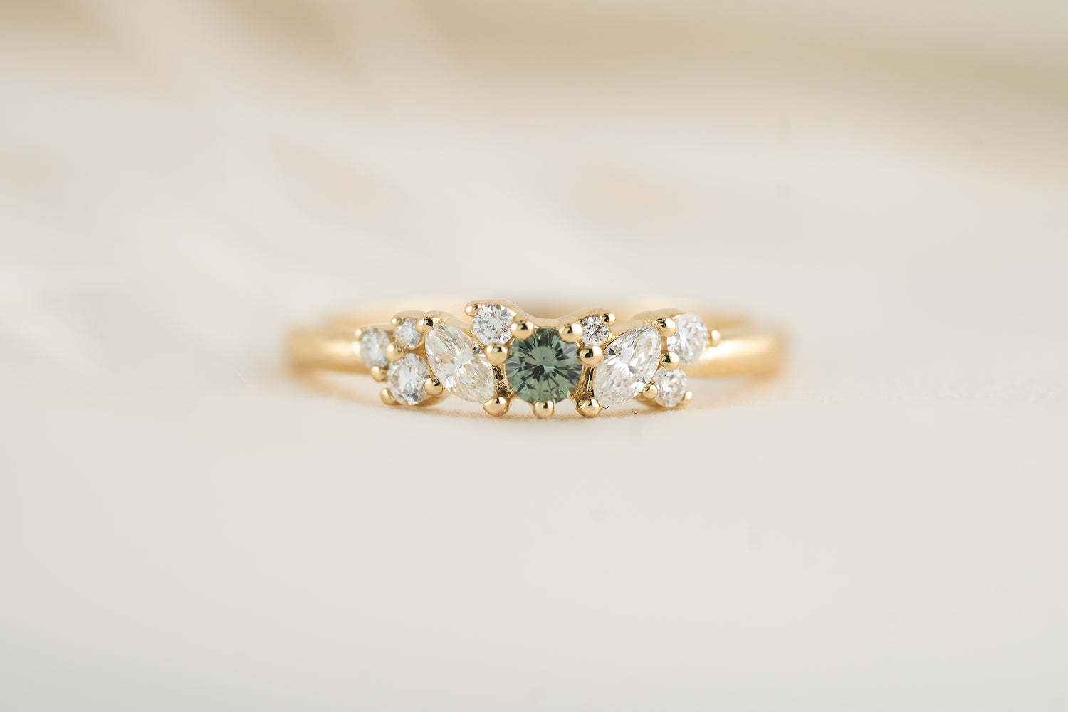 The Verity Ring | Green Sapphire