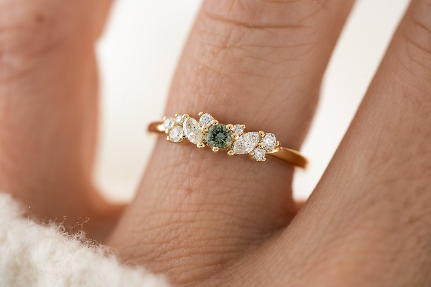 The Verity Ring | Green Sapphire