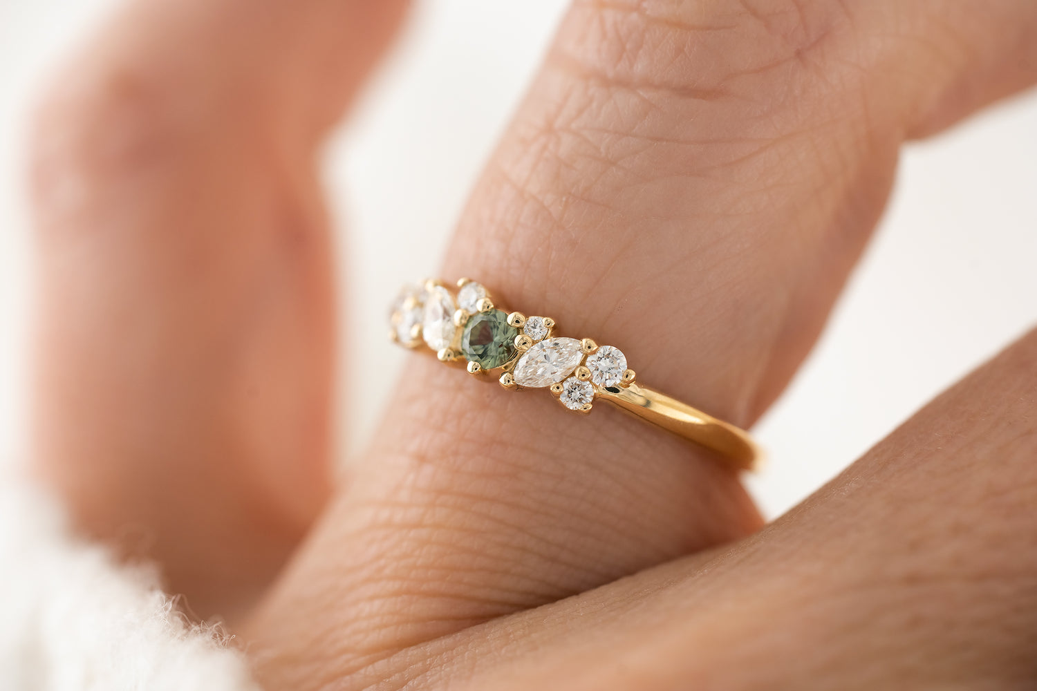 The Verity Ring | Green Sapphire