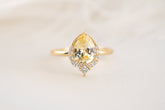 The Charlotte Ring - 1.8 CT Pear Yellow Sapphire - Lavender Creek Gems 