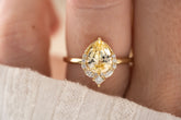 The Charlotte Ring - 1.8 CT Pear Yellow Sapphire - Lavender Creek Gems 