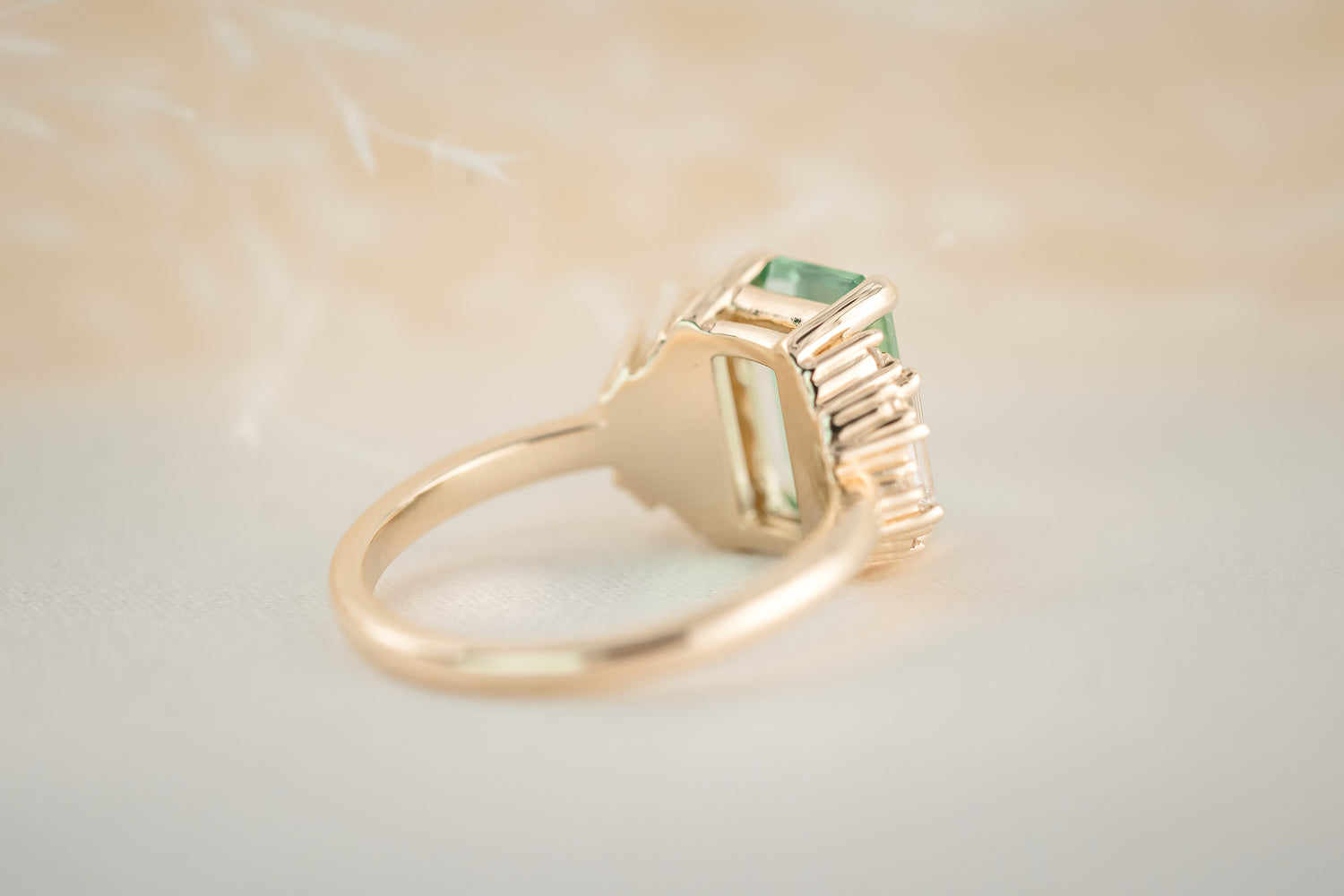 The Soleil 2.6 CT Emerald Cut Lagoon Blue Tourmaline Ring - Lavender Creek Gems 