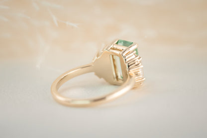 The Soleil 2.6 CT Emerald Cut Lagoon Blue Tourmaline Ring - Lavender Creek Gems 