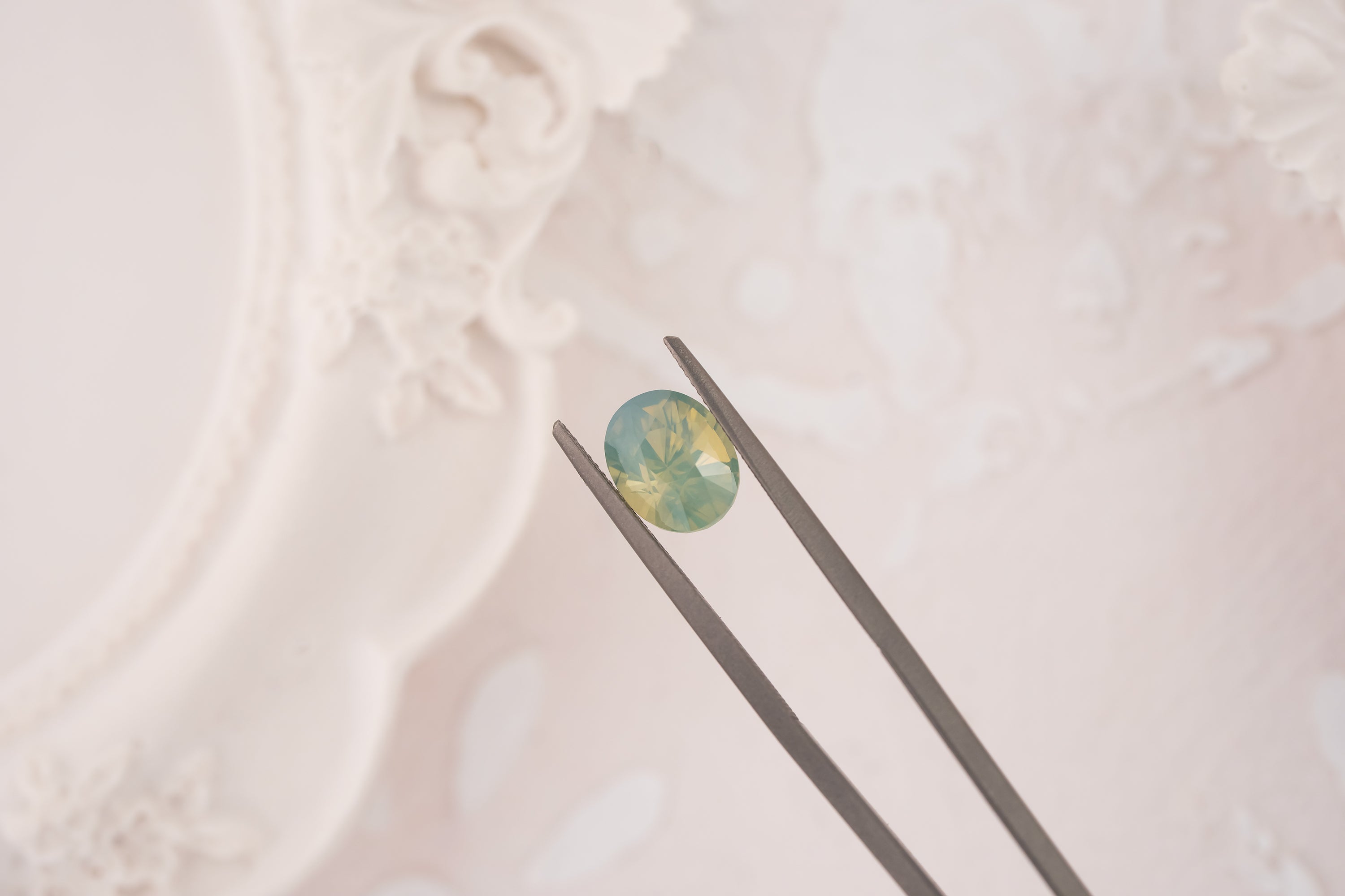 1.99 CT Oval Opalescent Pastel Mermaid Green Sapphire - Lavender Creek Gems 