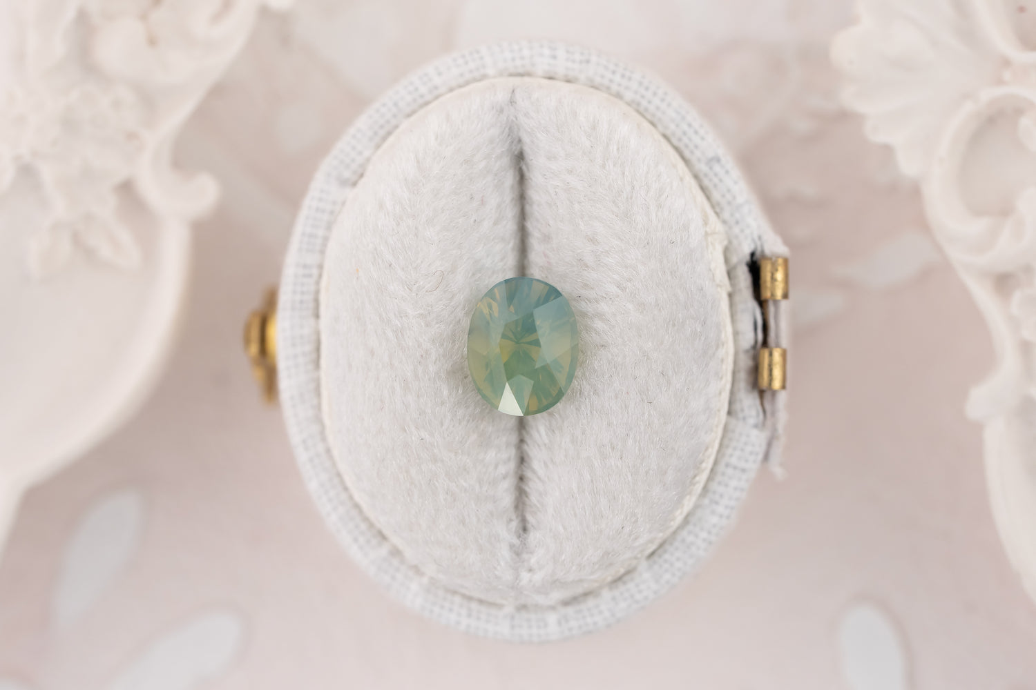 1.99 CT Oval Opalescent Pastel Mermaid Green Sapphire - Lavender Creek Gems 