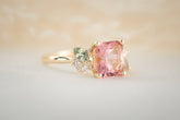 The Fleur 2.42 CT Radiant Cut Pink Tourmaline Ring - Lavender Creek Gems 