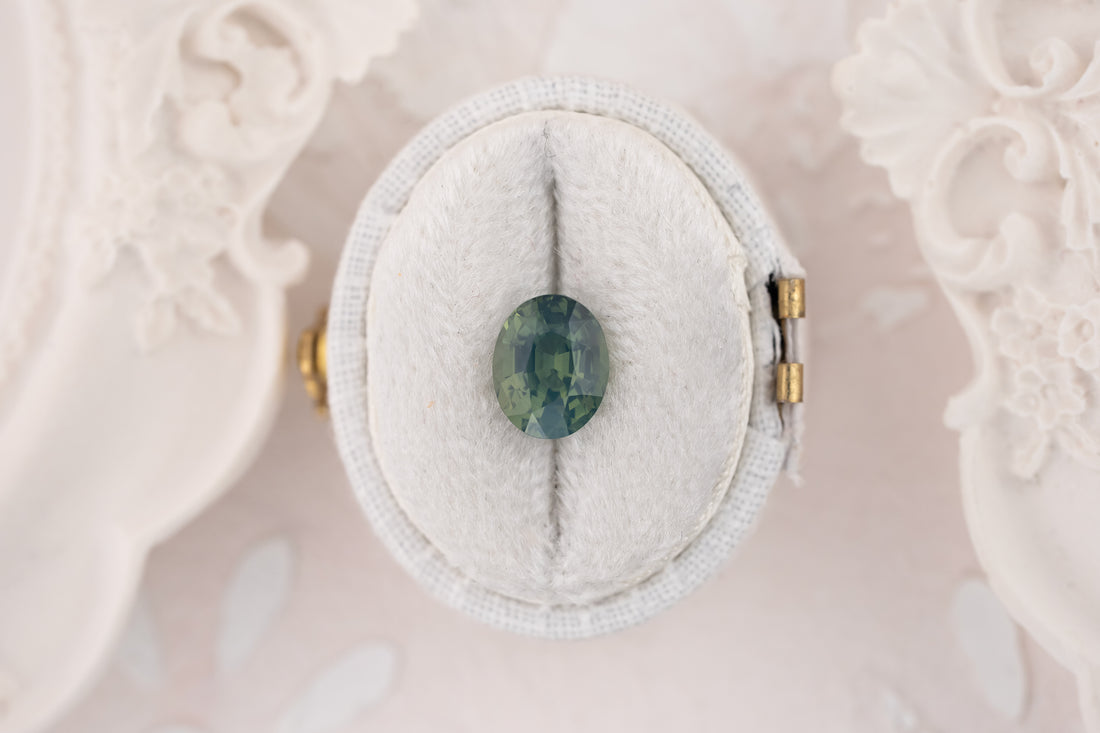 2.13 CT Oval Opalescent Teal Sapphire - Lavender Creek Gems 