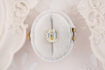 2.96 CT Emerald Cut Silky Bicolor White Sapphire - Lavender Creek Gems 