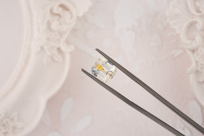 2.96 CT Emerald Cut Silky Bicolor White Sapphire - Lavender Creek Gems 