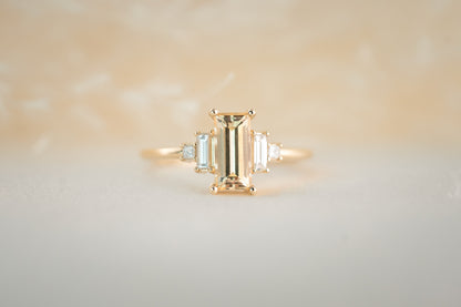 The Mira 1.1 CT Emerald Cut Yellow Sapphire Ring - Lavender Creek Gems 
