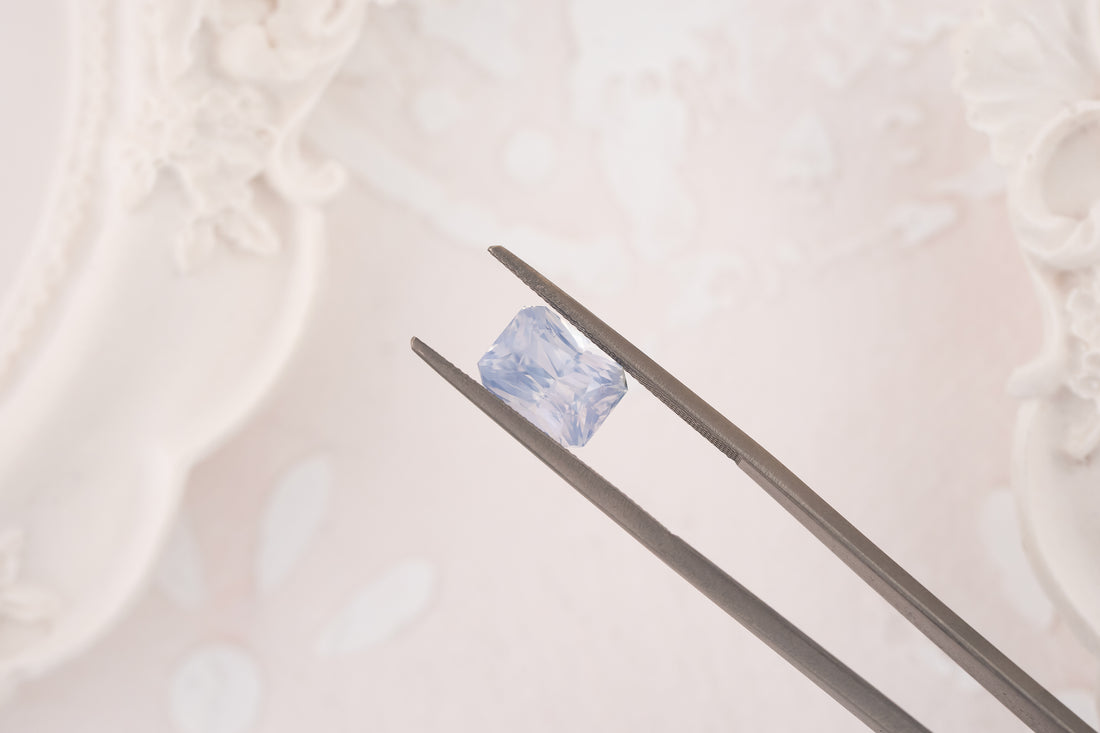 2.47 CT Radiant Opalescent Pastel Lavender Sapphire - Lavender Creek Gems 