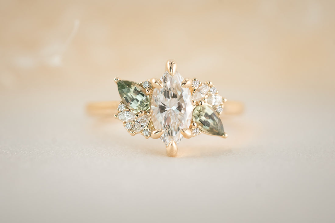 The Fleur 1.05 CT Marquise Diamond Ring - Lavender Creek Gems 