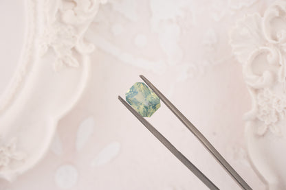 2.01 CT Radiant Opalescent Teal Blue Sapphire - Lavender Creek Gems 