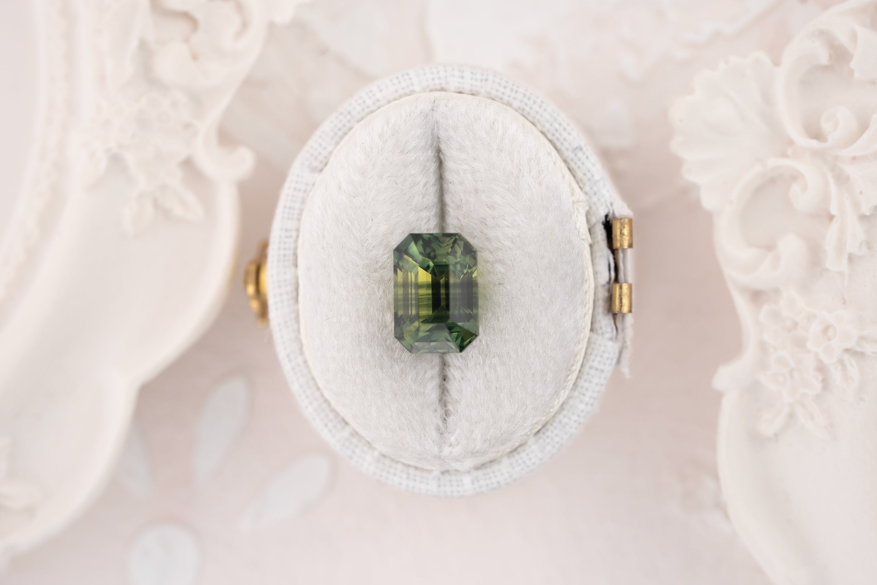 3.99 CT Emerald Cut Bicolor Deep Green Sapphire - Lavender Creek Gems 
