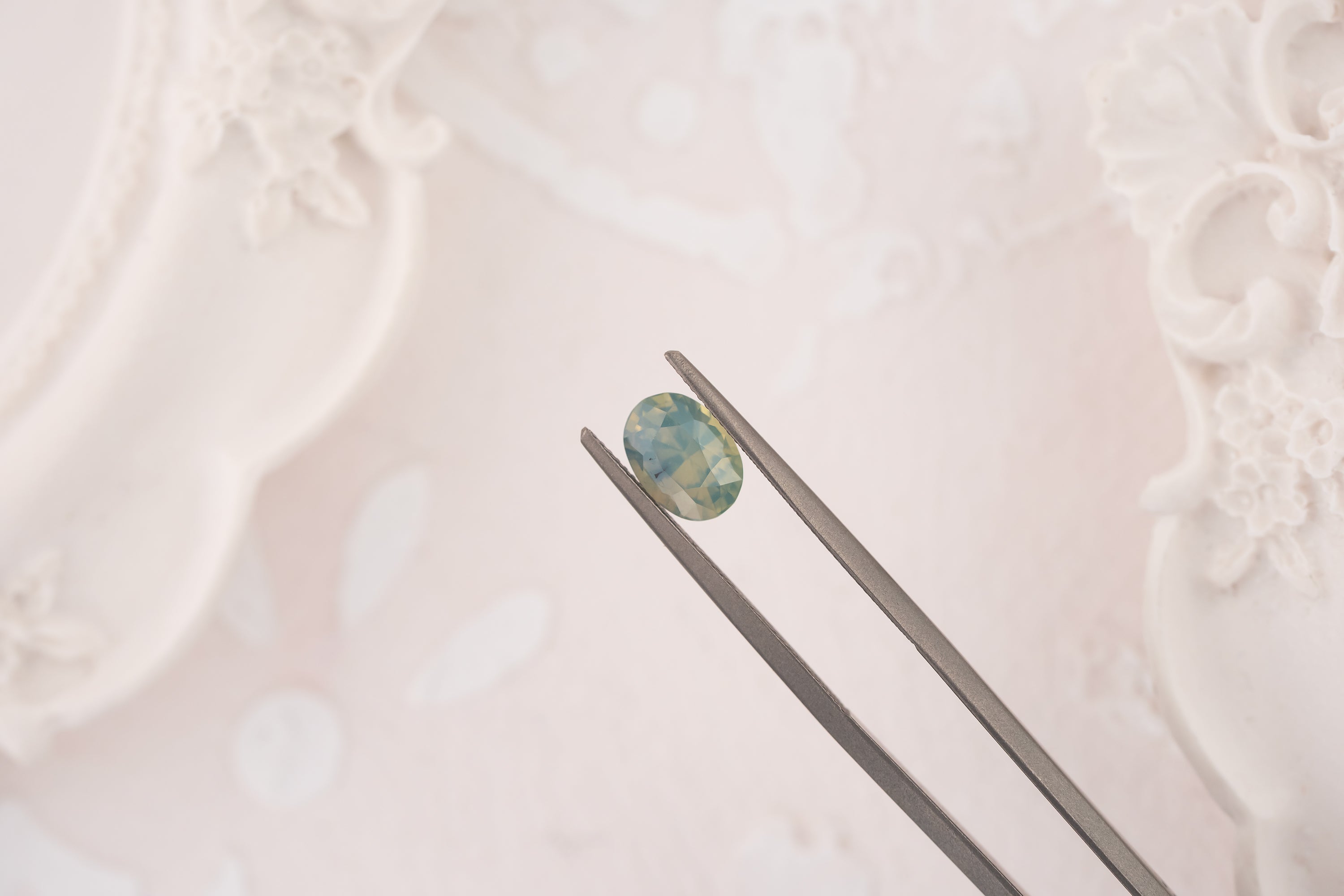 1.11 CT Oval Opalescent Teal Blue Sapphire - Lavender Creek Gems 