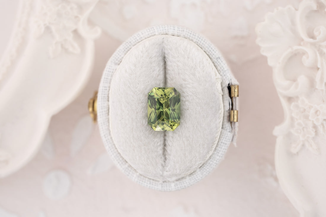 2.57 CT Radiant Green Sapphire - Lavender Creek Gems 