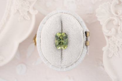 2.57 CT Radiant Green Sapphire - Lavender Creek Gems 