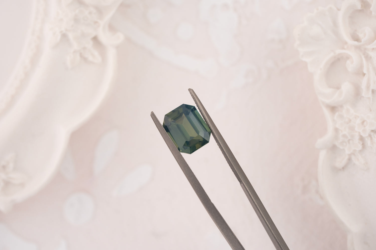 2.54 CT Emerald Cut Opalescent Deep Teal Sapphire - Lavender Creek Gems 