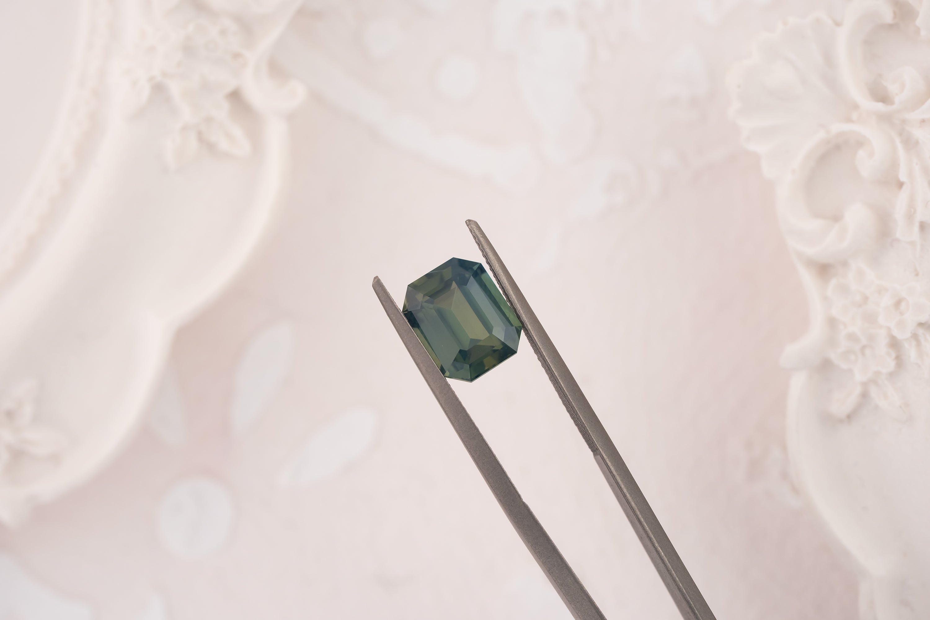 2.54 CT Emerald Cut Opalescent Deep Teal Sapphire - Lavender Creek Gems 