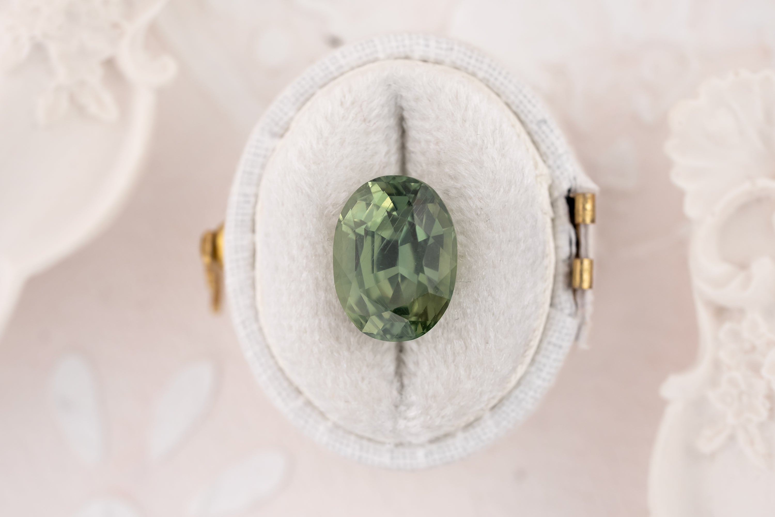 7 CT Oval Green Sapphire - Lavender Creek Gems 