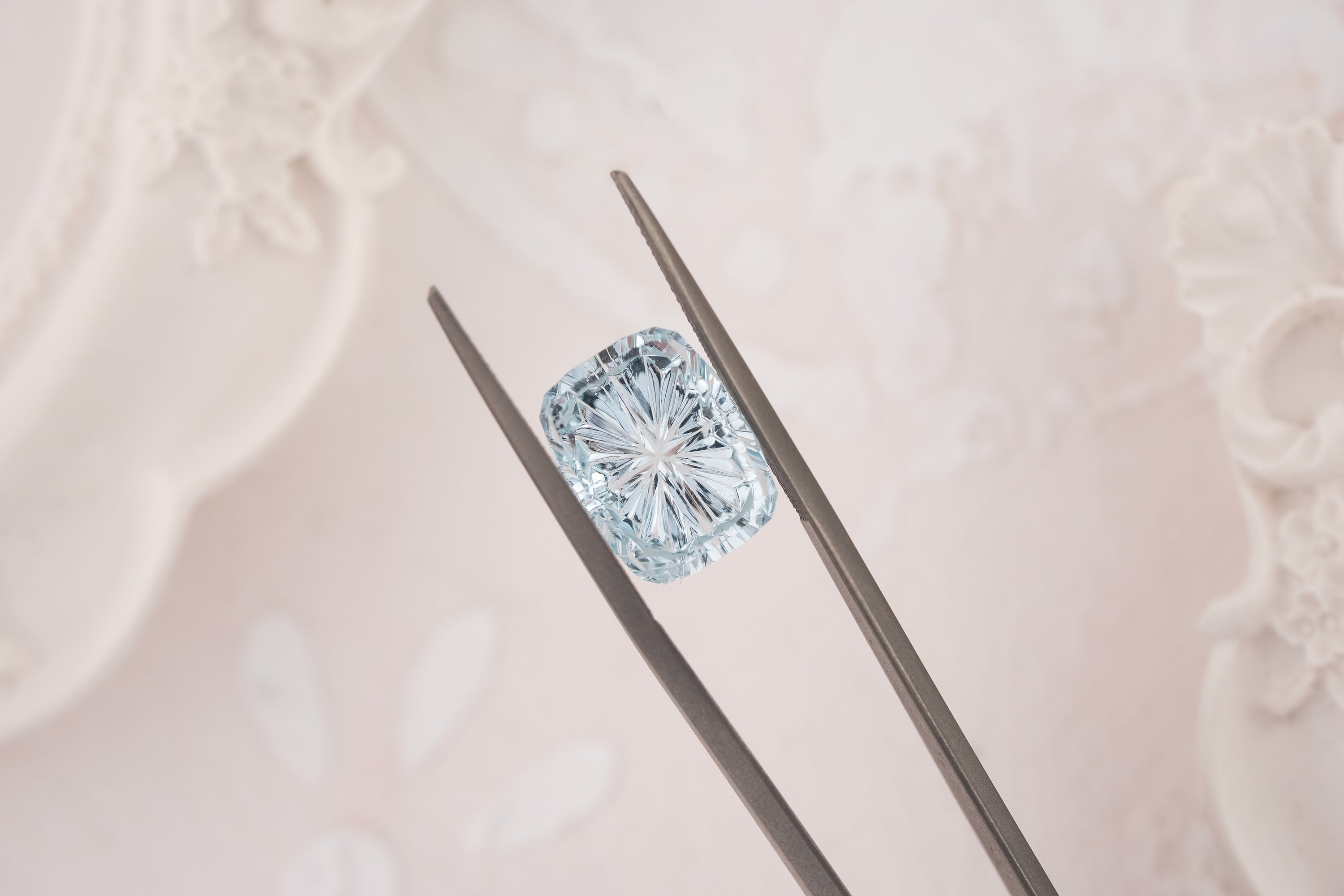 4.78 CT Cushion Starbrite™ Aquamarine - Lavender Creek Gems 