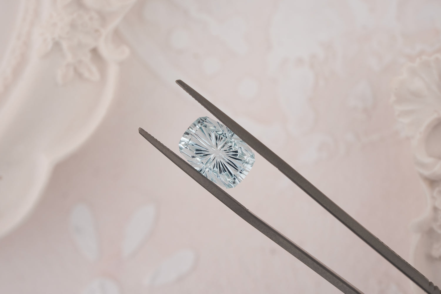 3.65 CT Cushion Starbrite™ Aquamarine - Lavender Creek Gems 