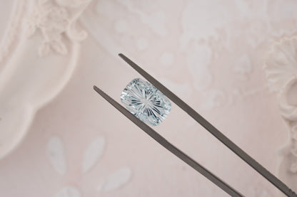 3.65 CT Cushion Starbrite™ Aquamarine - Lavender Creek Gems 