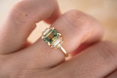 The Soleil 2.6 CT Bi-color Green Sapphire Ring - Lavender Creek Gems 