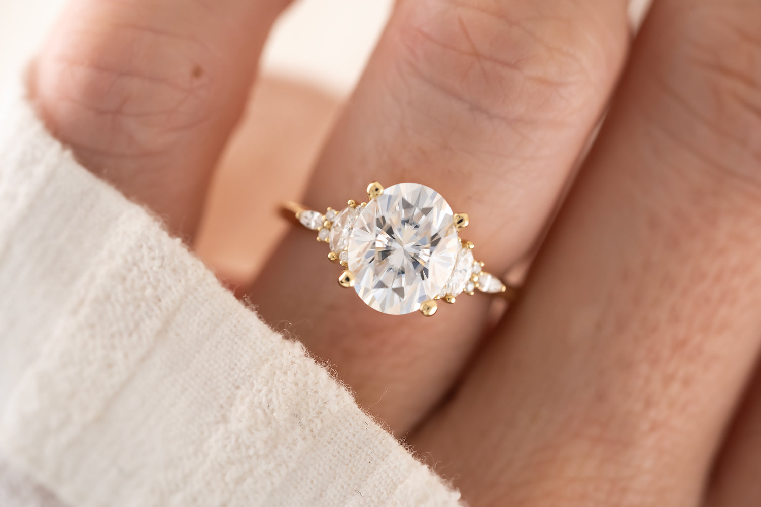 The Maeve Ring | Oval Moissanite - Lavender Creek Gems 