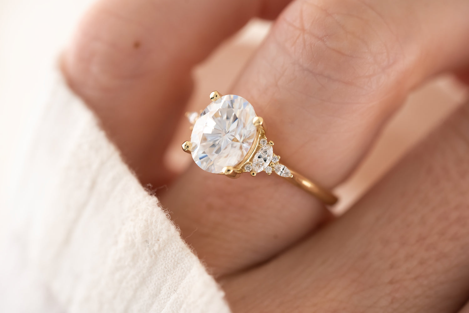 The Maeve Ring | Oval Moissanite - Lavender Creek Gems 