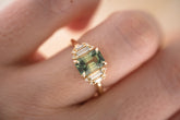 The Soleil 2.6 CT Bi-color Green Sapphire Ring - Lavender Creek Gems 