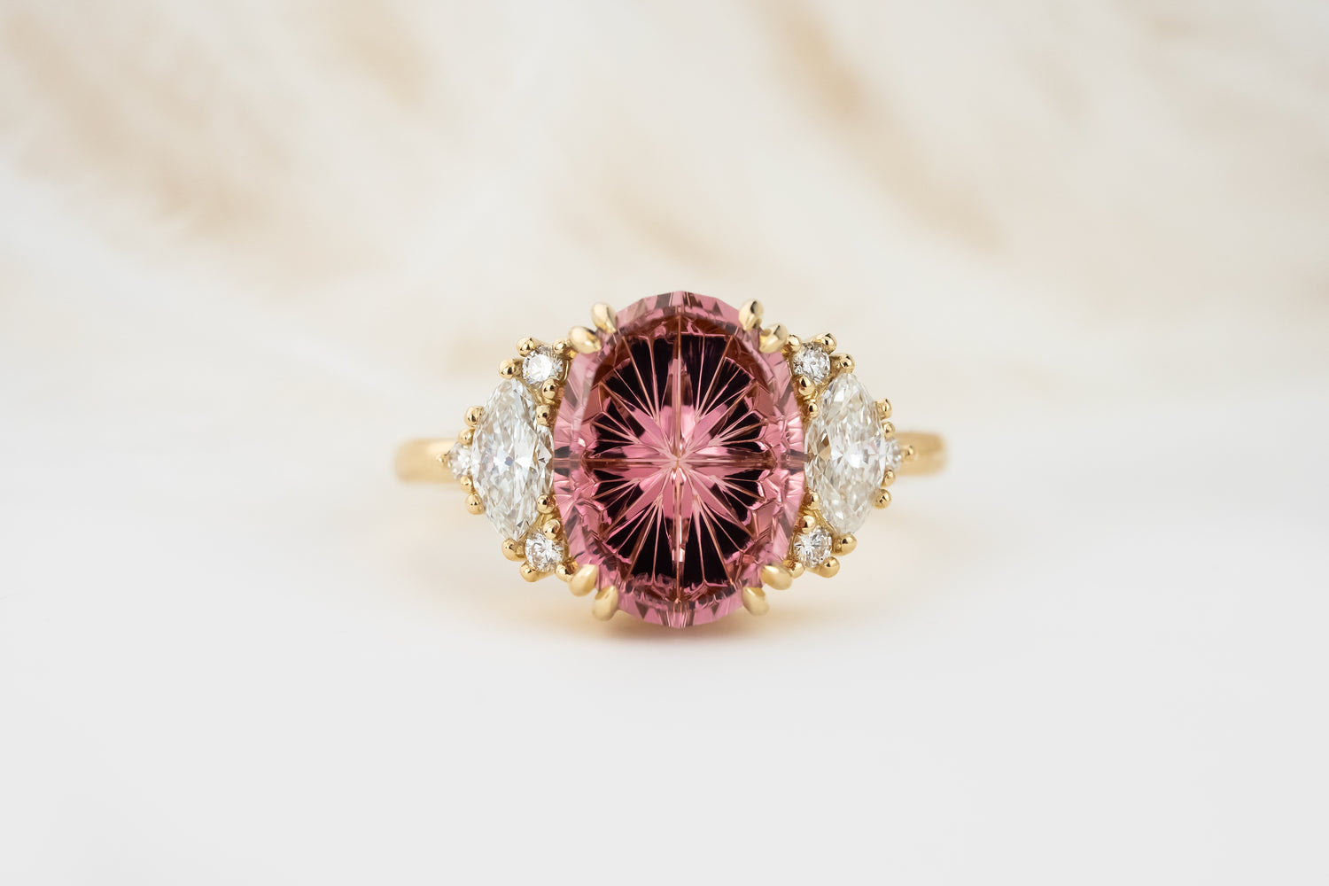 The Low Maren Ring | 3.97 CT Oval Starbrite™ Pink Tourmaline