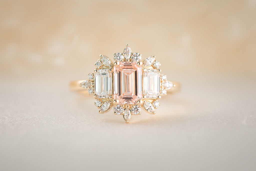 The Marial Ring | 1.21 CT Emerald Cut Pink Diamond - Lavender Creek Gems 