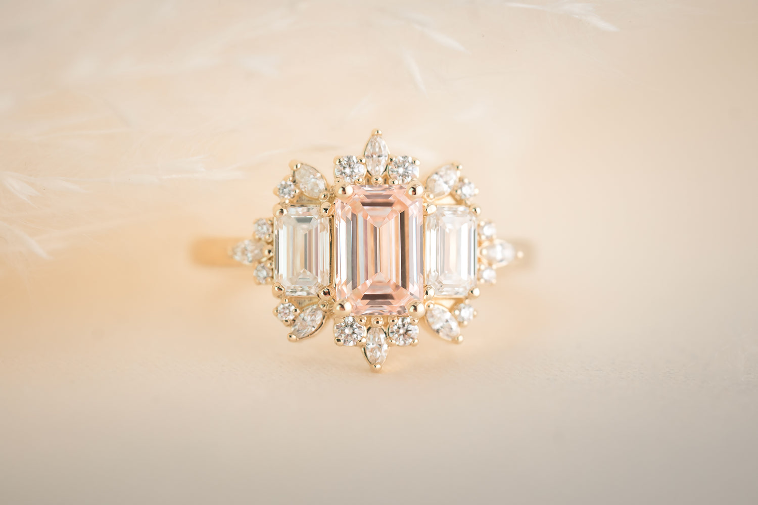 The Marial Ring | 1.21 CT Emerald Cut Pink Diamond - Lavender Creek Gems 