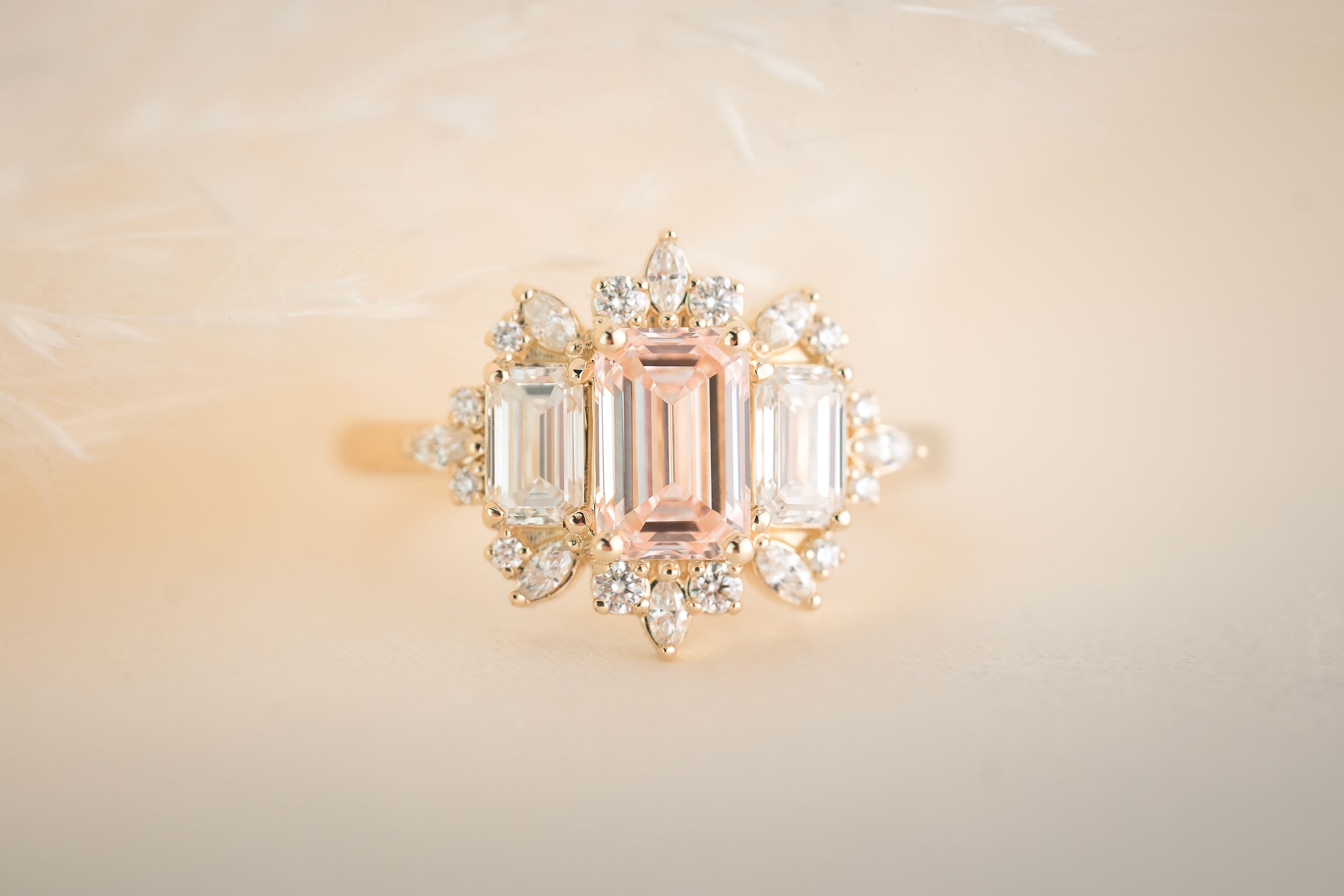 The Marial Ring | 1.21 CT Emerald Cut Pink Diamond - Lavender Creek Gems 