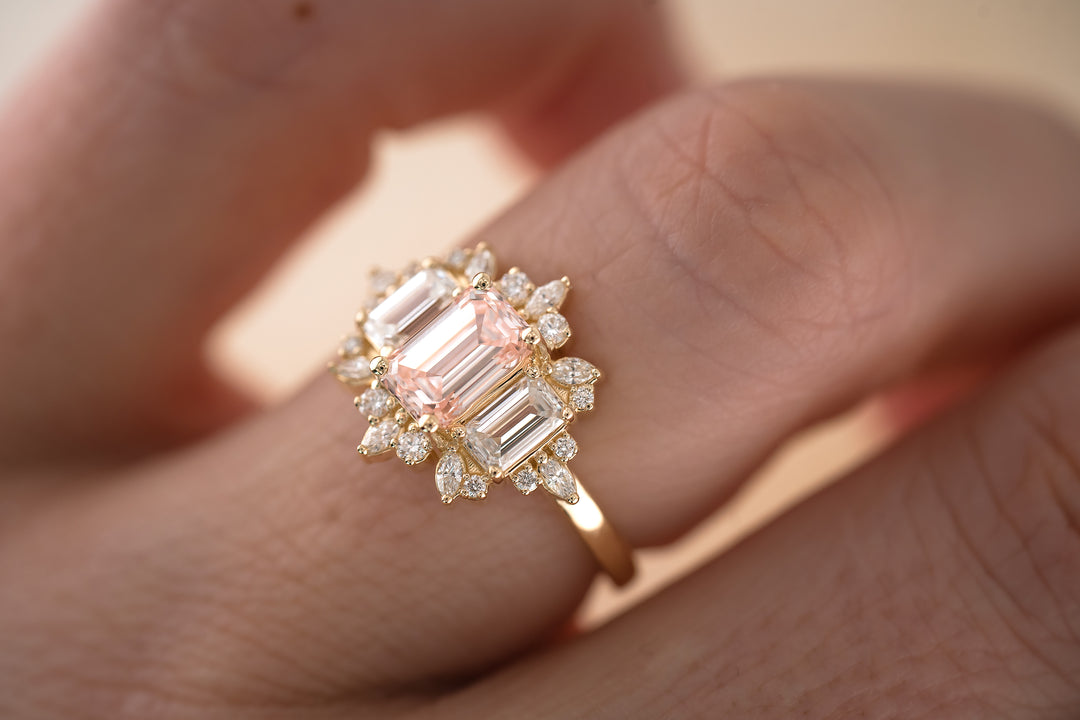 The Marial 1.21 CT Emerald Cut Pink Diamond Ring