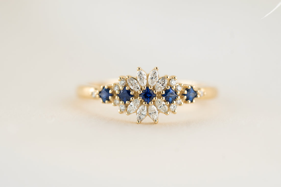 The Dahlia Ring | Royal Blue Sapphire - Lavender Creek Gems
