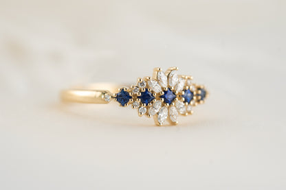 The Dahlia Ring | Royal Blue Sapphire