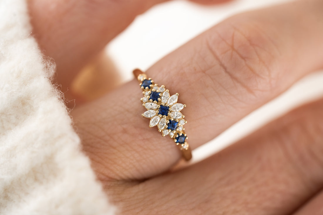 The Dahlia Ring | Royal Blue Sapphire - Lavender Creek Gems