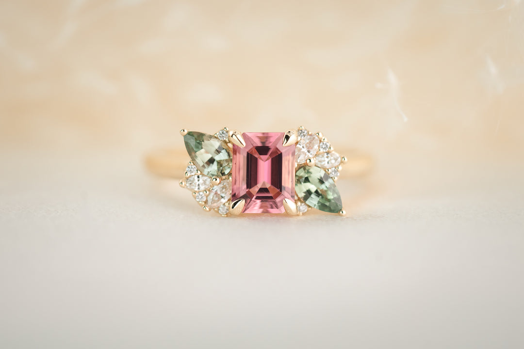 The Fleur 0.93 CT Emerald Cut Pink Tourmaline Ring