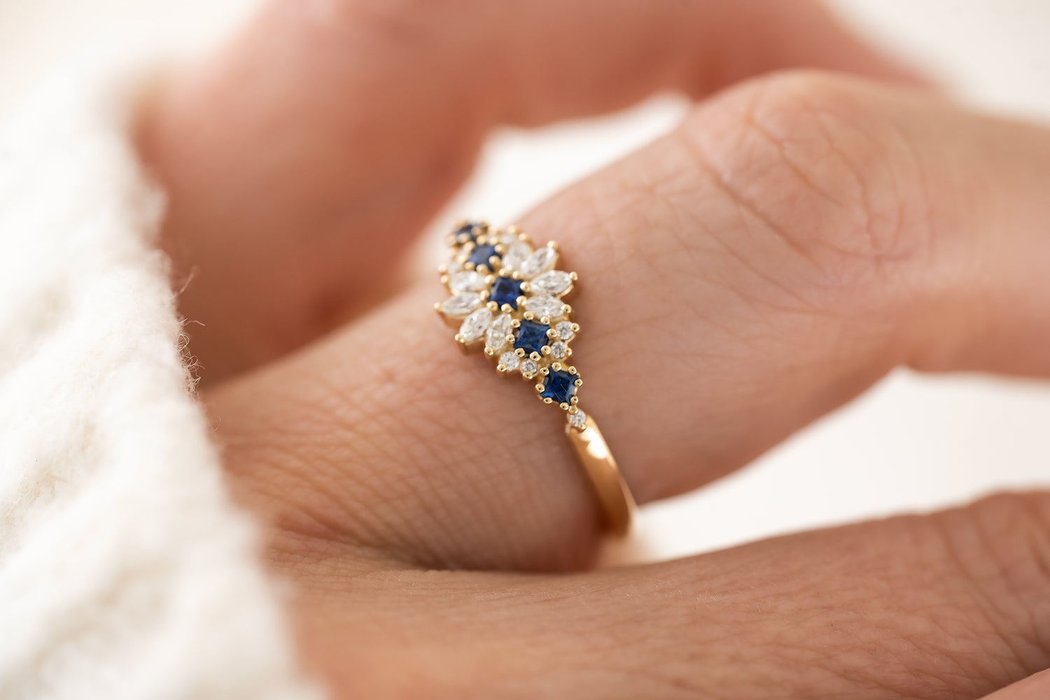 The Dahlia Ring | Royal Blue Sapphire