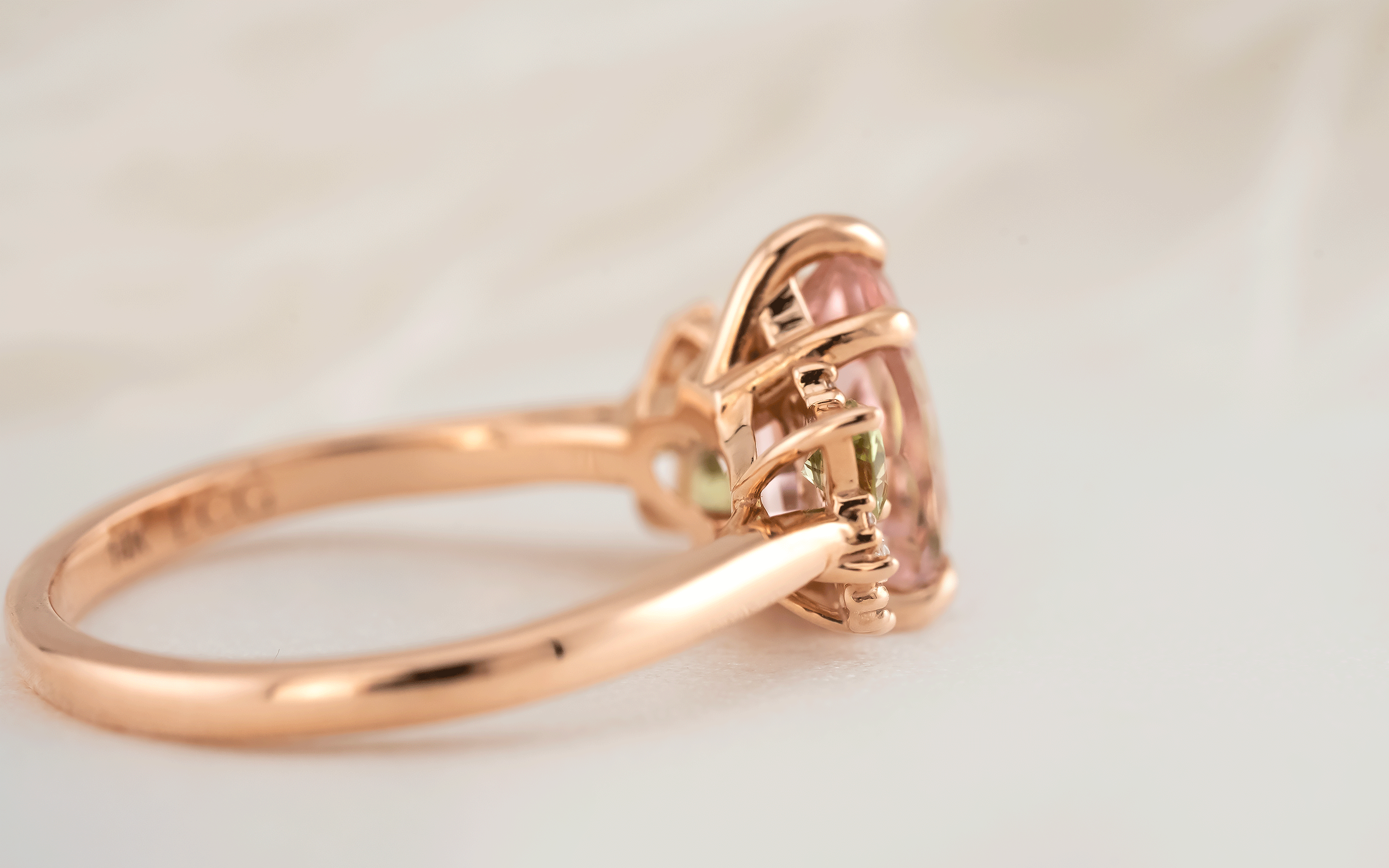 The Fleur Ring | 1.8 CT Pear Pink Tourmaline - Lavender Creek Gems 