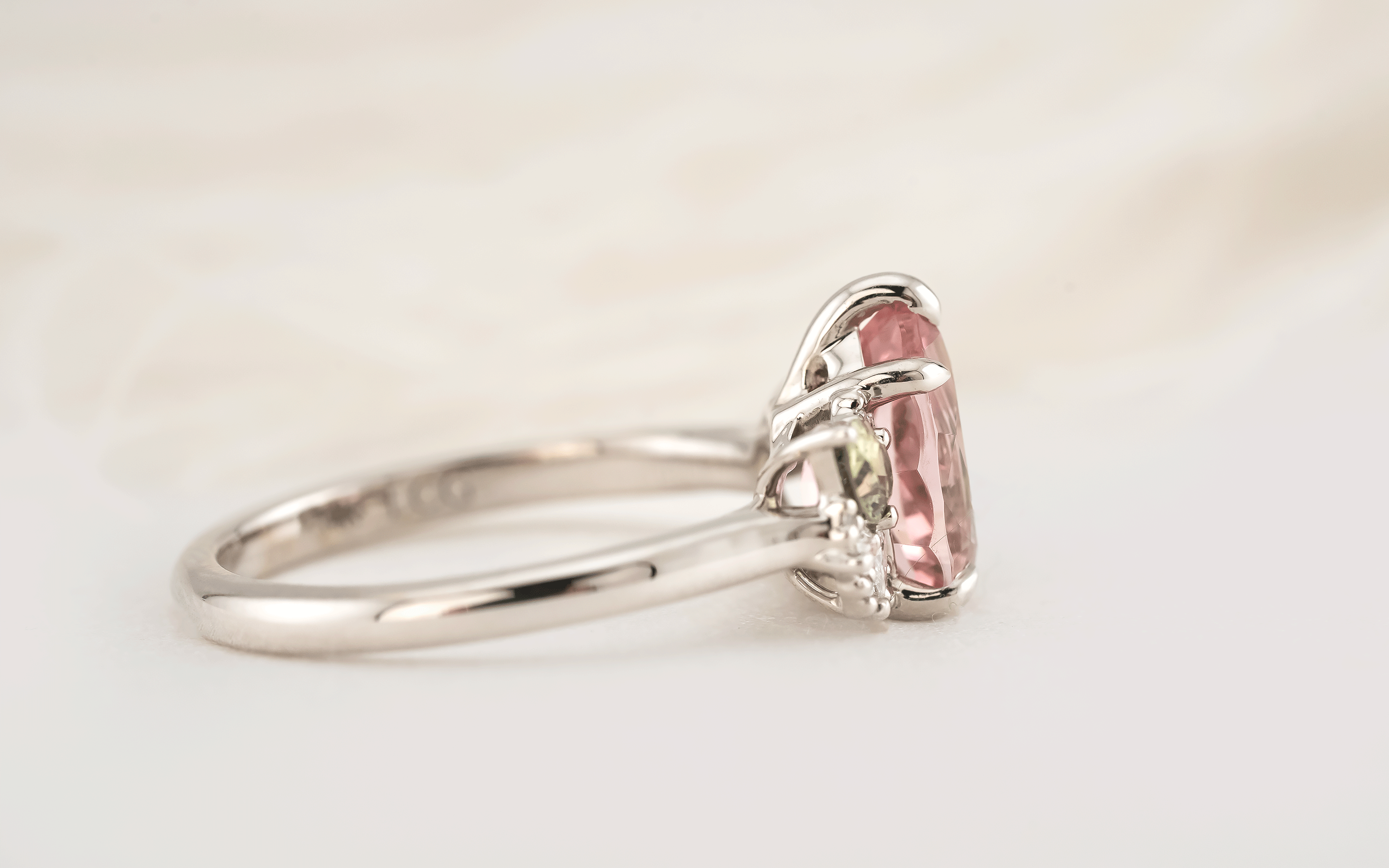 The Fleur Ring | 1.8 CT Pear Pink Tourmaline - Lavender Creek Gems 